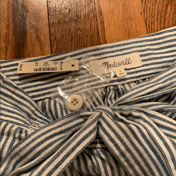 Madewell Tie & Button Front Midi Skirt in Stripe - Picture 4 of 5